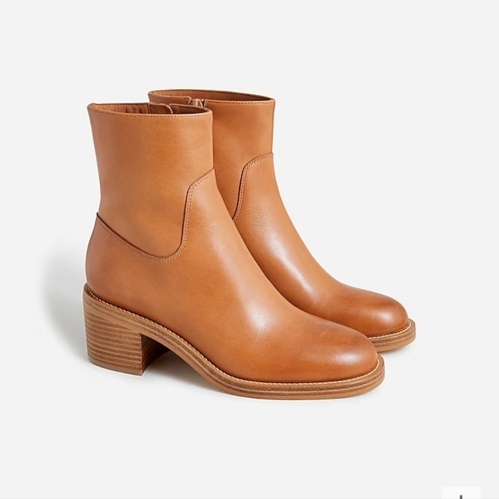 ⭐️BRAND NEW⭐️J.CREW: Stacked Heel Ankle Leather Boot